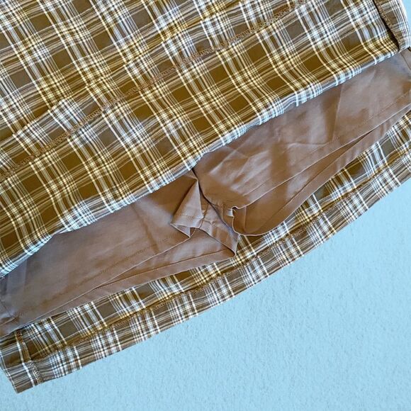 90s vintage brown and blue plaid mini skort - Picture 4 of 11
